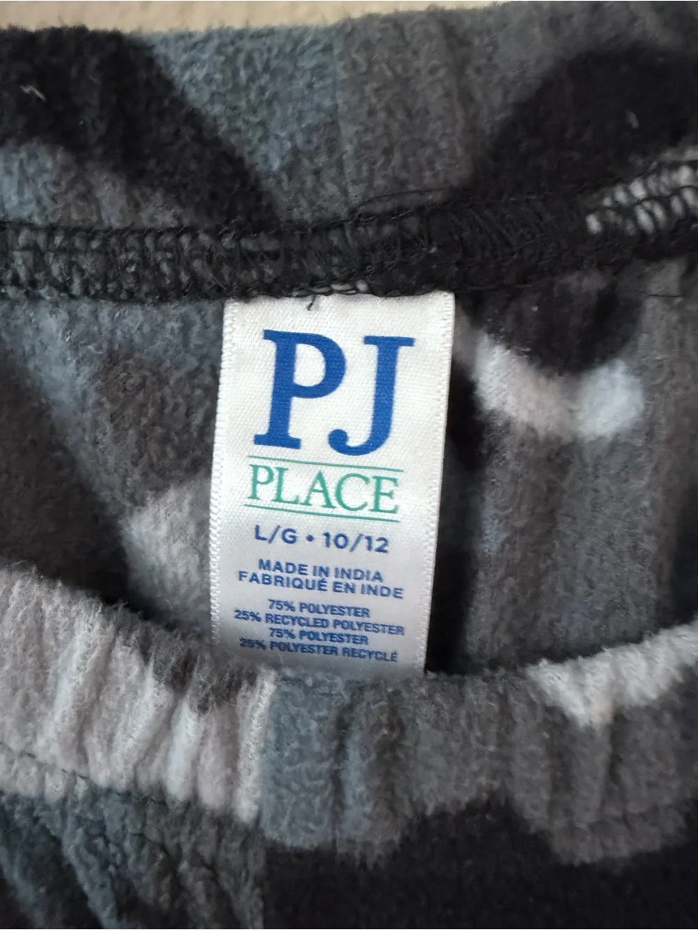 The Children's Place Black and Gray Camo Fleece PJ Pants